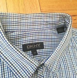 DKNY Casual Blue, Black, White Shirt size M